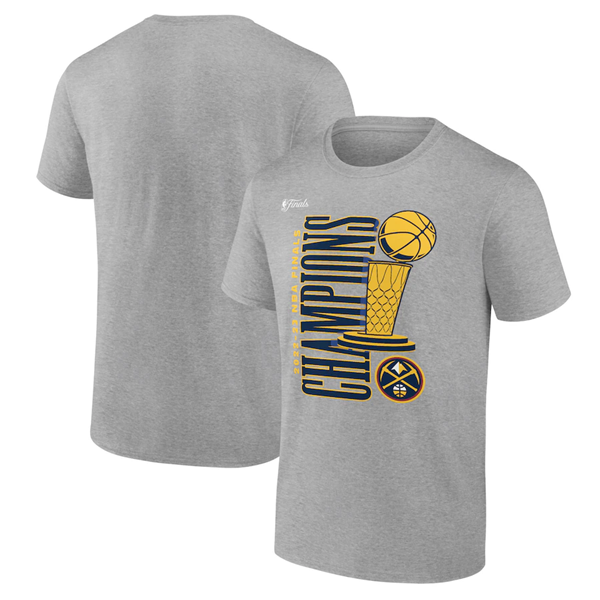 Men's Denver Nuggets Gray Champions Press Graphic T-Shirt